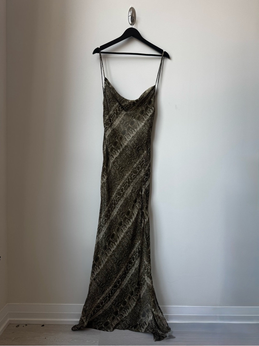 I.AM.GIA Olive Snake-Print Maxi Slip Dress